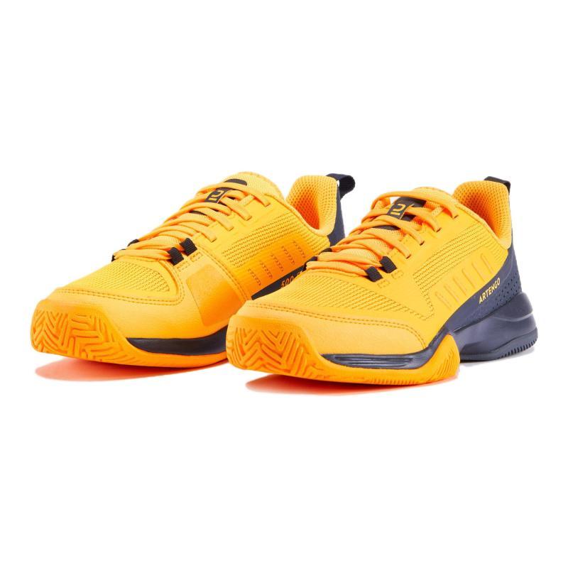 DECATHLON TS500 FAST Comfort Shock Abrasion Resistant Low Top Trainers Fluorescent Yellow Kids