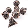 Dutá kovová DND polyedrická sada hracích kostek 7ks pro stolní desku RPG kostky