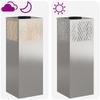 Solar LED Path Light 2 Pcs Silver Stainless Steel