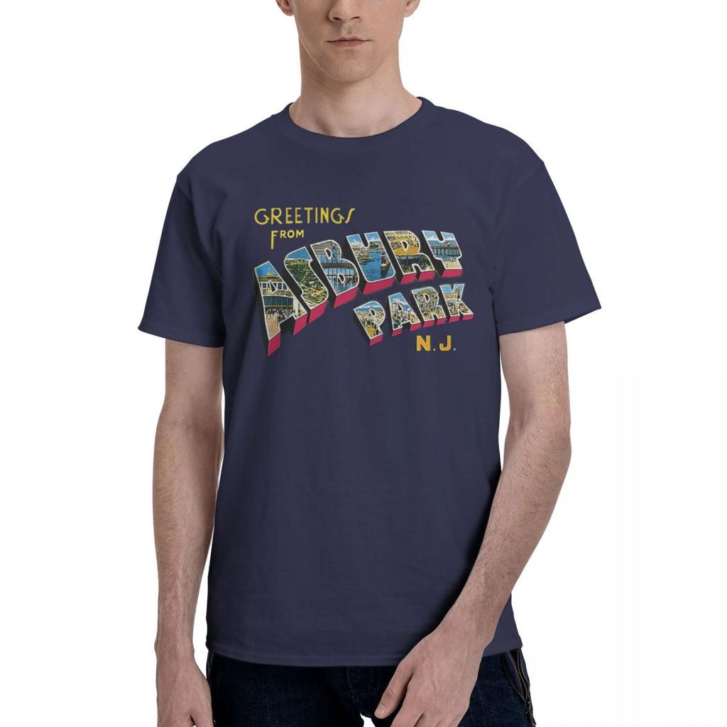 Greetings From Asbury Park NJ 1 100 Cotton Casual Breathable Confortable T Shirt High End Mens Clothing Clothes Men