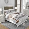 3D cotton satin bedding 160x200cm CAFE