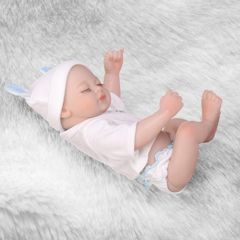 Cute 10.62inch Already Finished Doll Reborns Toddler Girl Baby Doll with Diaper & Bonnets Small Baby Size Girl Doll