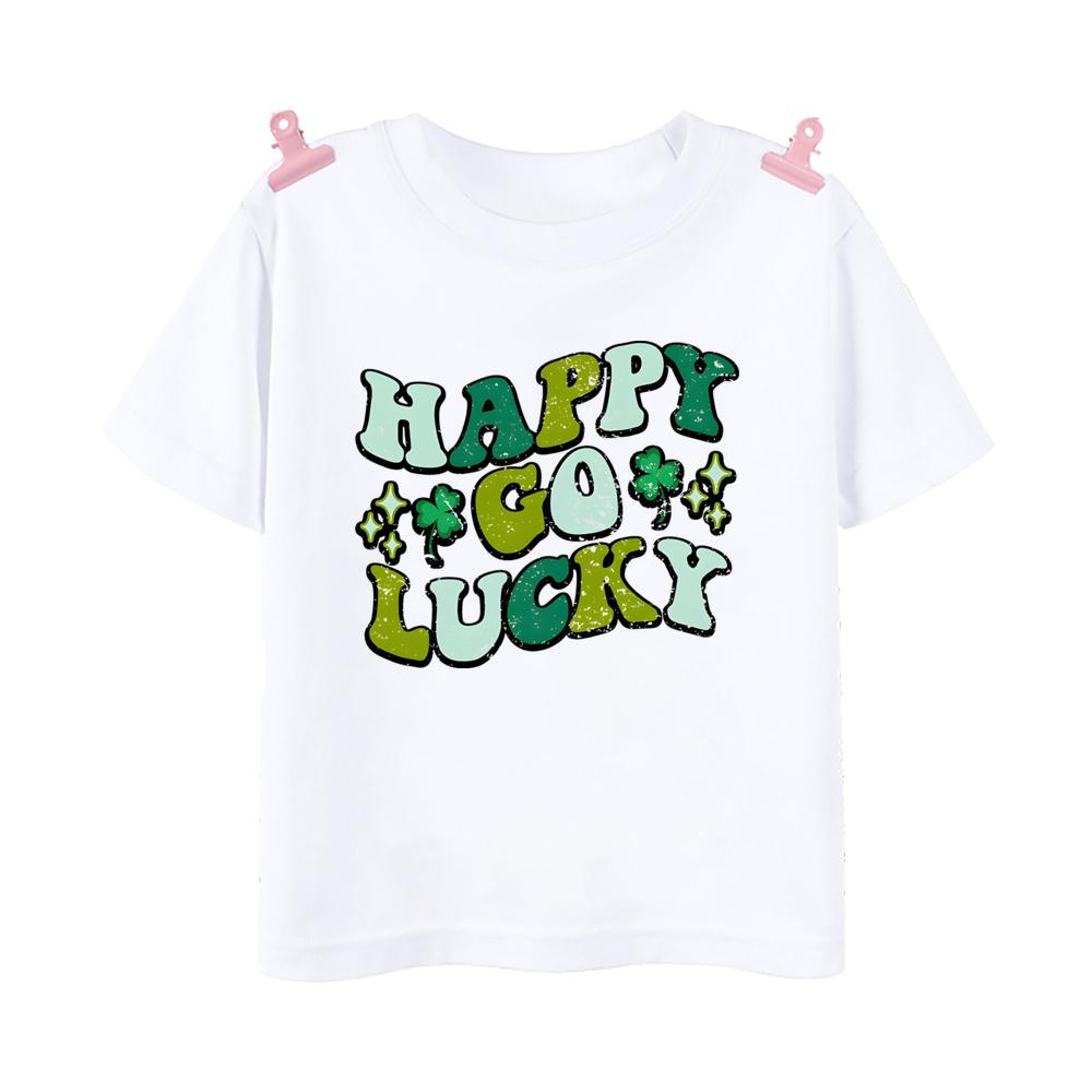 Happy St Patricks Day Printed Kids Shirts St Patricks Party Boys Girls Tshirt Holidy Child Short Sleeve Tops Summer T Shirt