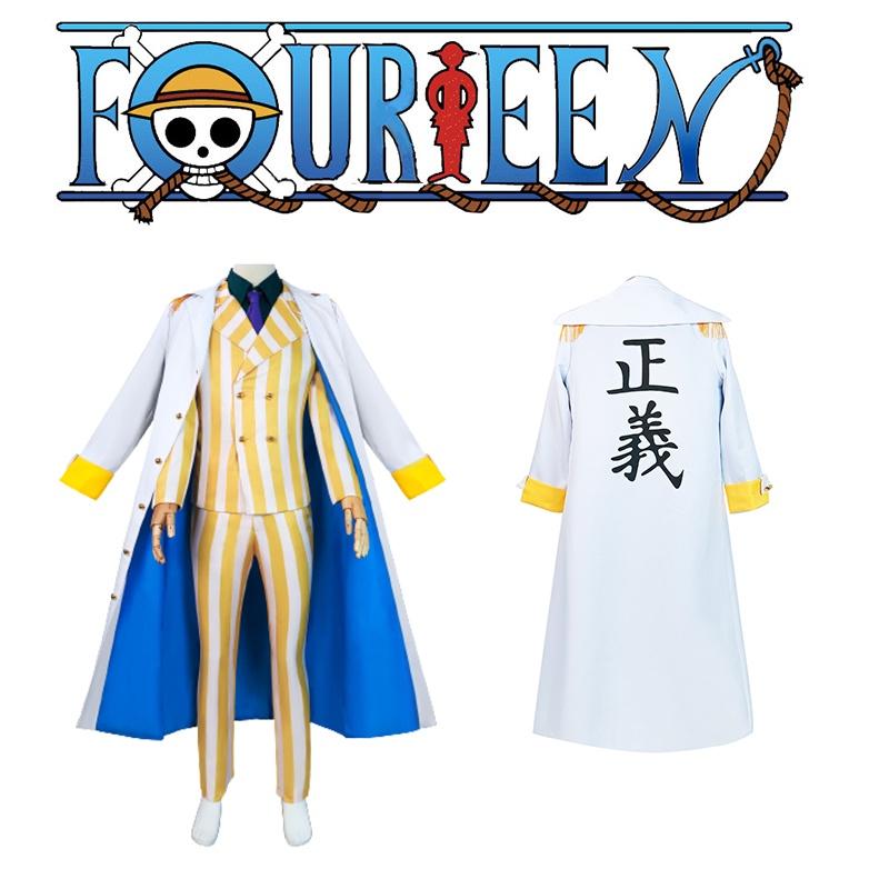 Costume Cosplay Generale Scimmia Gialla One Piece Outfit Cosplay Generale della Marina