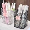 Rattan Woven Textured Pencil Cup Desktop Pen Organizers Space Saving Desktop Pen Organizers Makeup Brush Storage Box