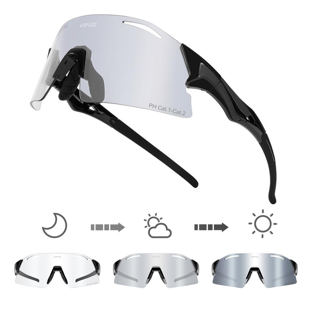 Kapvoe Fashion Sunglasses for Men Photochromic Cycling Glasses UV400 Eyewear Women Bike Driving Sports Marathon Triathlon