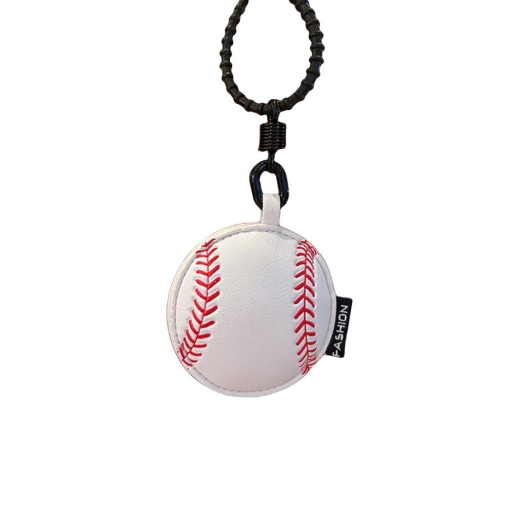 Cartoon 3D Rugby Football Pendant Volleyball Car Key Ring Personality Ball Leather Keychain  Gift