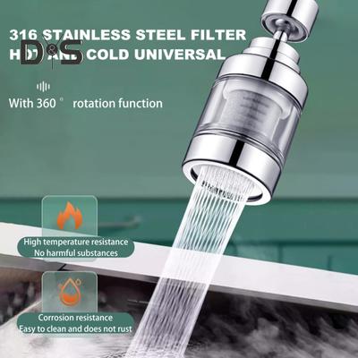 1/2 Stück Wasserhahn-Wasserfilter, 360 Grad drehbar, entfernt Chlor und Schwermetalle, hochtemperaturbeständig, Anti-Spritz-Boost-Funktionen, für Privathaushalte und Küchen