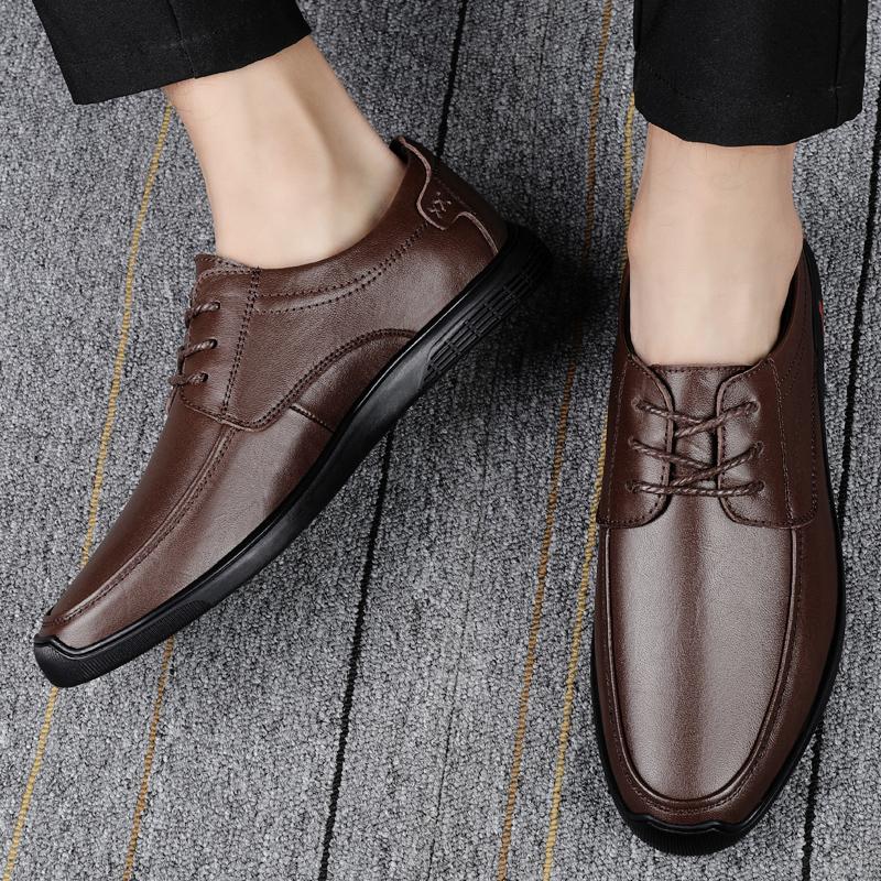Модные мужские кожаные туфли-лодочки повседневные мокасины на плоской подошве мужские — фото 6