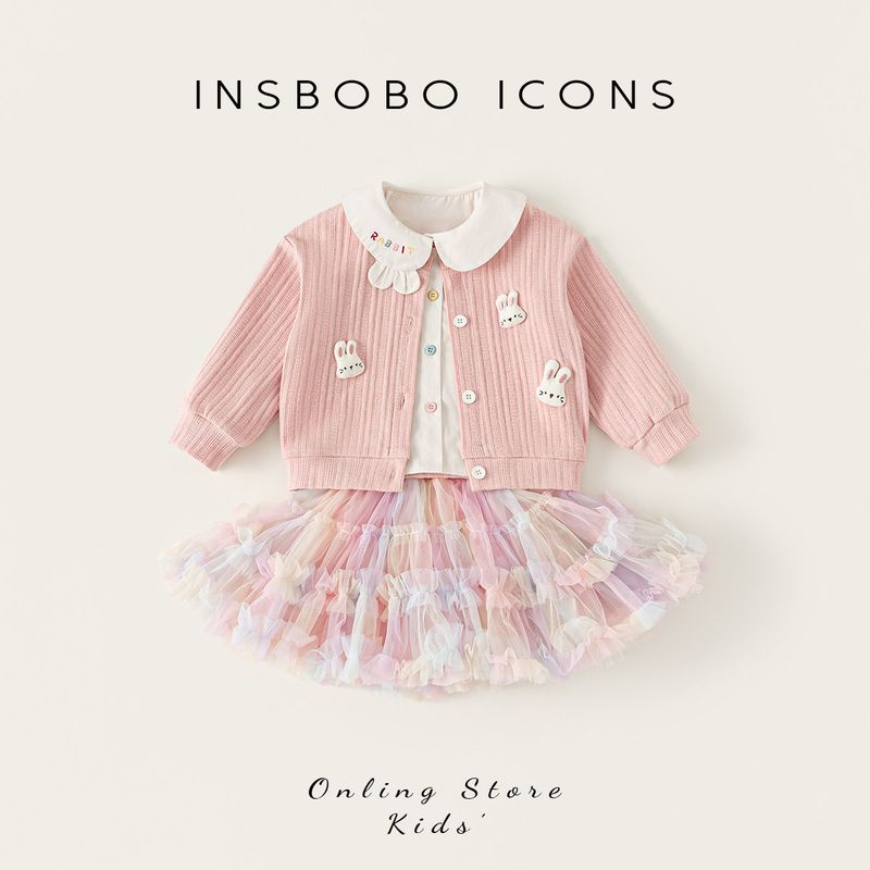Insbobo Girls  Suit 2026 Spring New Children s Skirt Baby Children s Clothing Girls Fashionable and Stylish Clothes Pink 110
