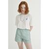 BETWEEN A AND B Flower Print Elastic Waist Shorts [Teal]