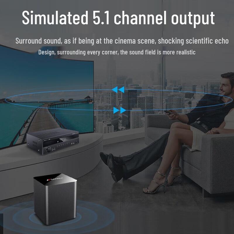 SANSUI T2 5.1 Home Theater Ceiling Speaker System CN Plug (adapter Included)
