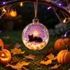 Dormitory Festive Accessory Halloween Glowing Sphere, Lighted Clear Ball Ornament, Cute Witch Seasonal Home Decoration Cat, LED Hanging for