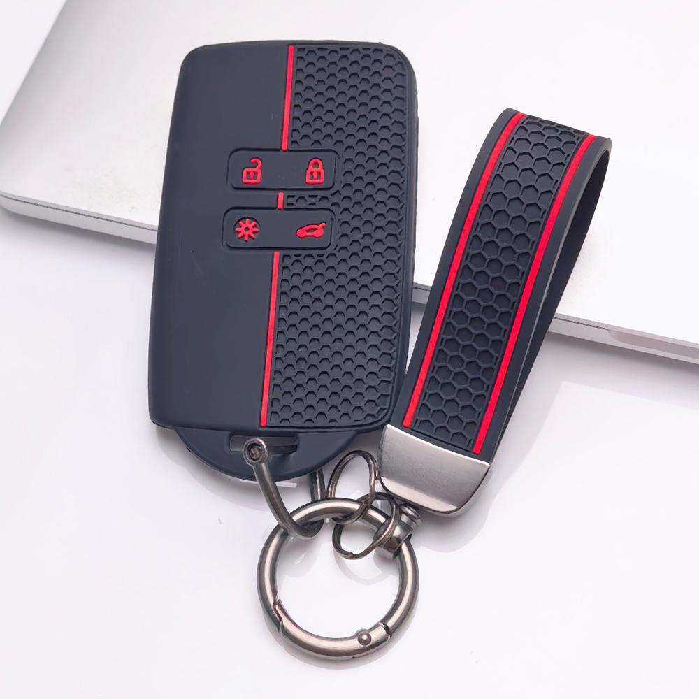 Key Case Cover for Renault Koleos Kadjar Megane Talisman Espace Captur Clio Scenic with Keychain Anti-Scratch Surface Shockproof Structure