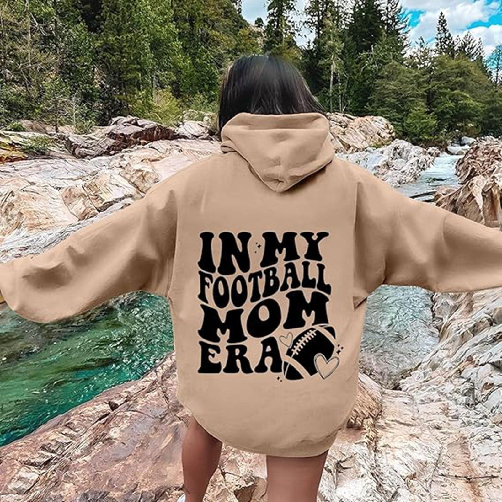 

Женская мода легкий длинный рукав пуловер толстовки с капюшоном с карманами графическая толстовка L верблюд