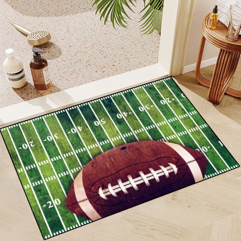 Tapis NFL sur le thème du Super Bowl Tapis de sol antidérapants lavables en machine pour les entrées et la décoration de vacances Célébrez l'esprit du football