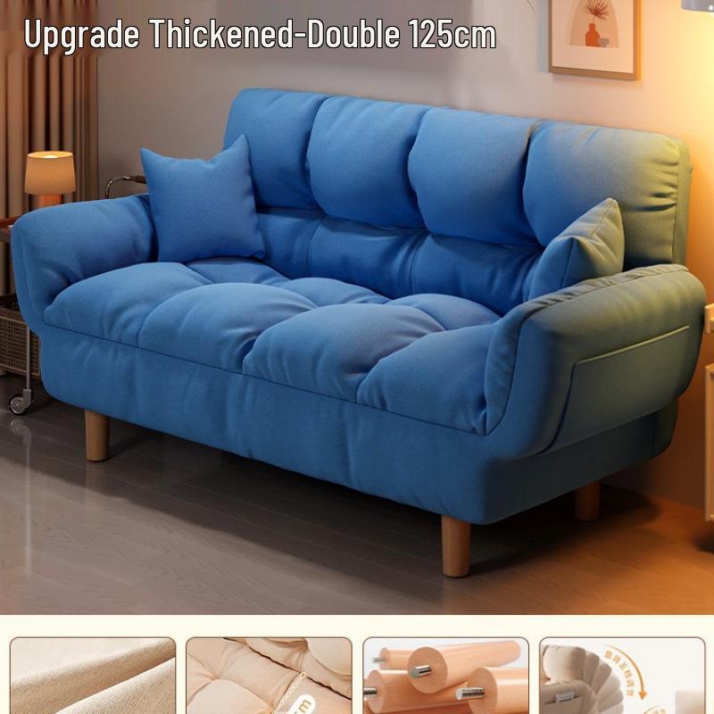 Compact Folding Sleep Sofa for Small Apartments - Double Bed and Reclining Backrest for Bedroom or Rental Homes