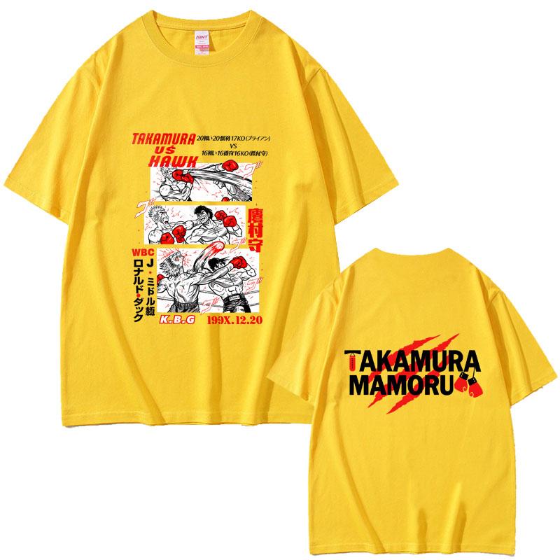 Anime Hajime No Ippo Graphic Tshirt Takamura Hawk KGB T Shirts Kamogawa Boxing Gym Streetwear Unisex Fashion Oversized Tshirt Tops