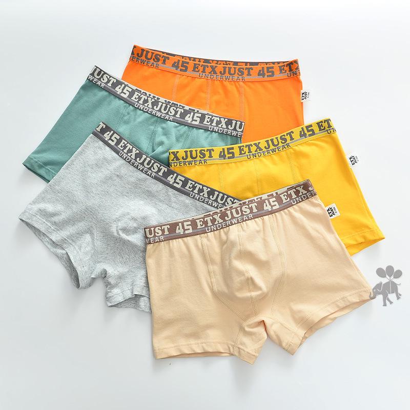 ETX Boys' Mid-Waist Boxer Briefs - Class A, Solid Color, Baby To Big Kids, Comfortable Four-Corner Shorts