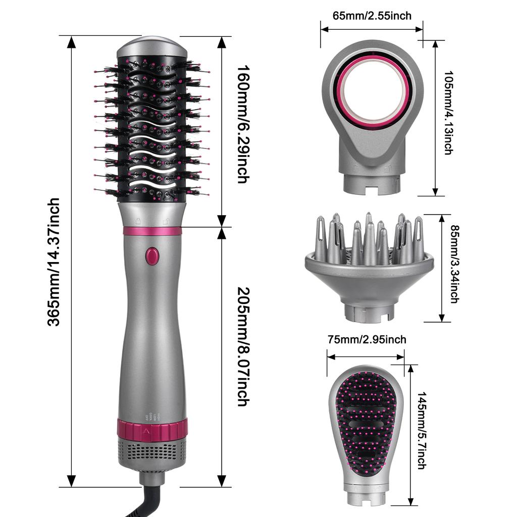 Four-in-one Hot Air Comb Home Use Straight Hair Curly Hair Blow Dryer Comb