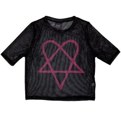 Him Dames/Dames Heartagram Mesh Crop Top