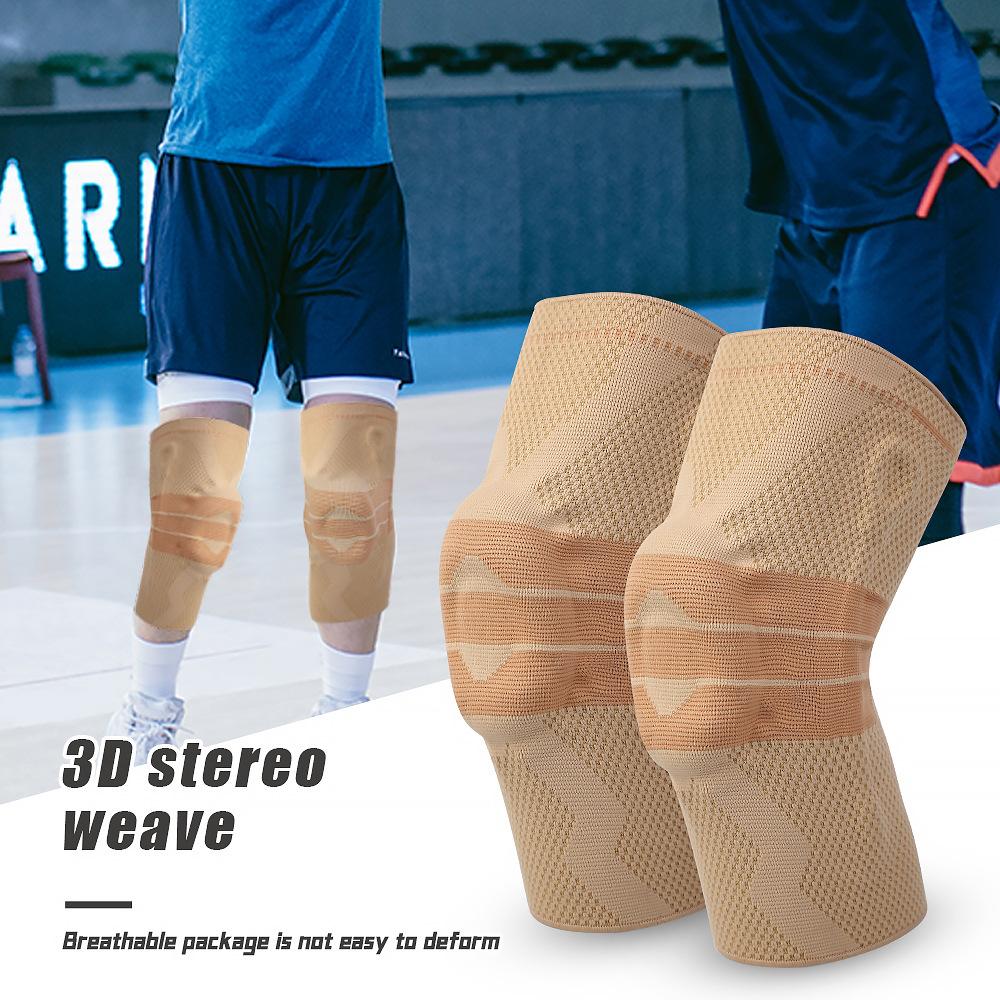 Bojin antislip siliconen sport kniebeschermers voor hardlopen basketbal sportbescherming uniseks gebreide beschermende uitrusting
