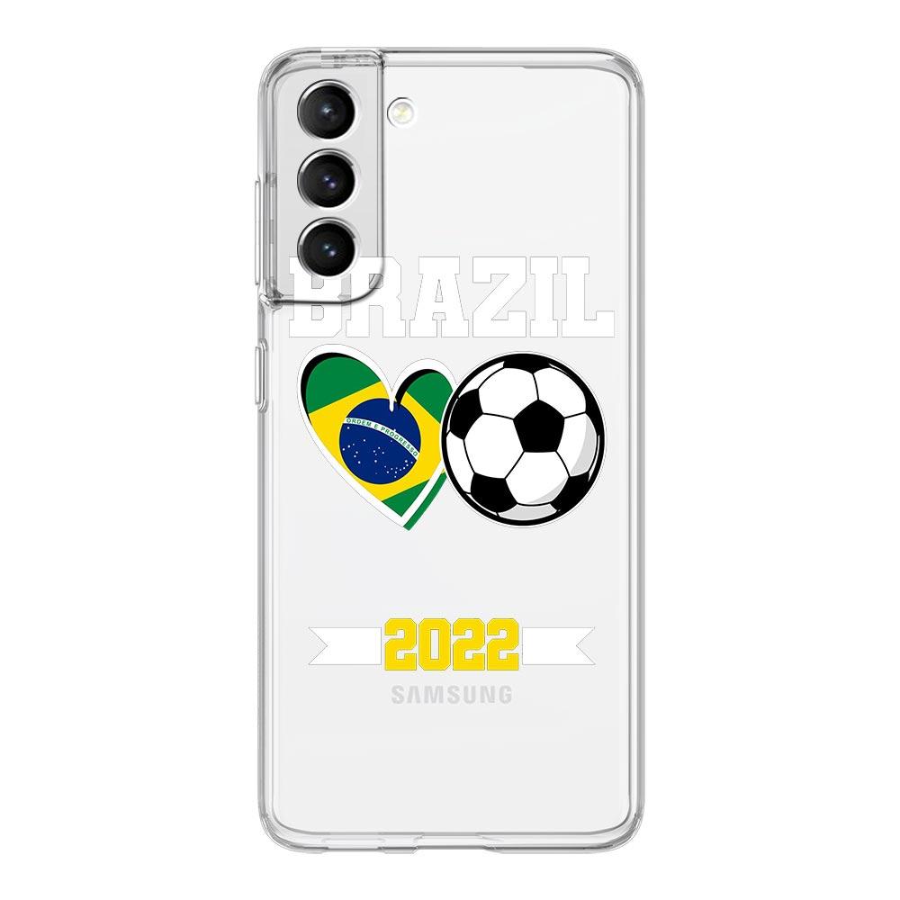 Brazil Brazilian flag Football Phone Case For Samsung Galaxy S23 S22 Ultra S20 S21 FE 5G S10 S10E S9 S8 Plus 4G Soft Clear Cover
