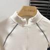 Dual-Sided German Velvet Zipper Long Sleeve Women's Top, 2025 Autumn/Winter High Collar, Plus Velvet Warm Base Layer Shirt