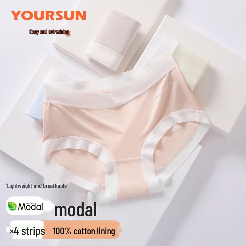 Yiershuang Women's Modal Seamless Briefs (4-Pack)