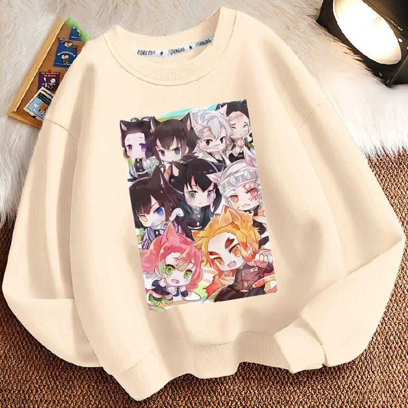 Children's Loose Demon Slayer Hoodie, Spring and Autumn Boys' and Girls' Casual Hoodie