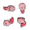 Cartoon Rosy Dollfish Badge: Adorable Brooch with Flower Wreath