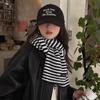 Winter All match Scarf Fashionable and High End Women's Warm Scarf Striped Outer Knitted Scarf