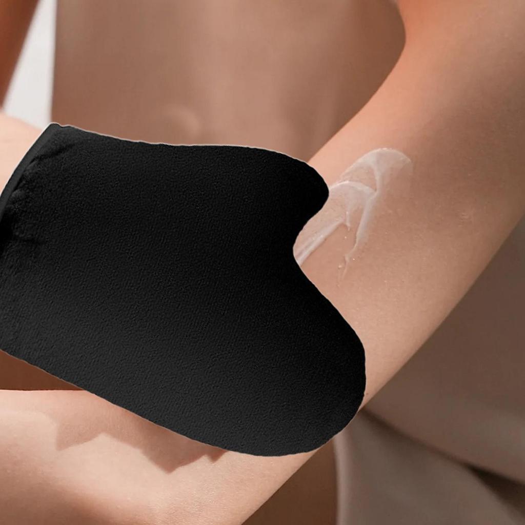 Self-Tanning Glove Tanning Body Lotion Mitt Reusable Machine Washable Applicator with Thumb Soft Tool Double-Sided Applicator