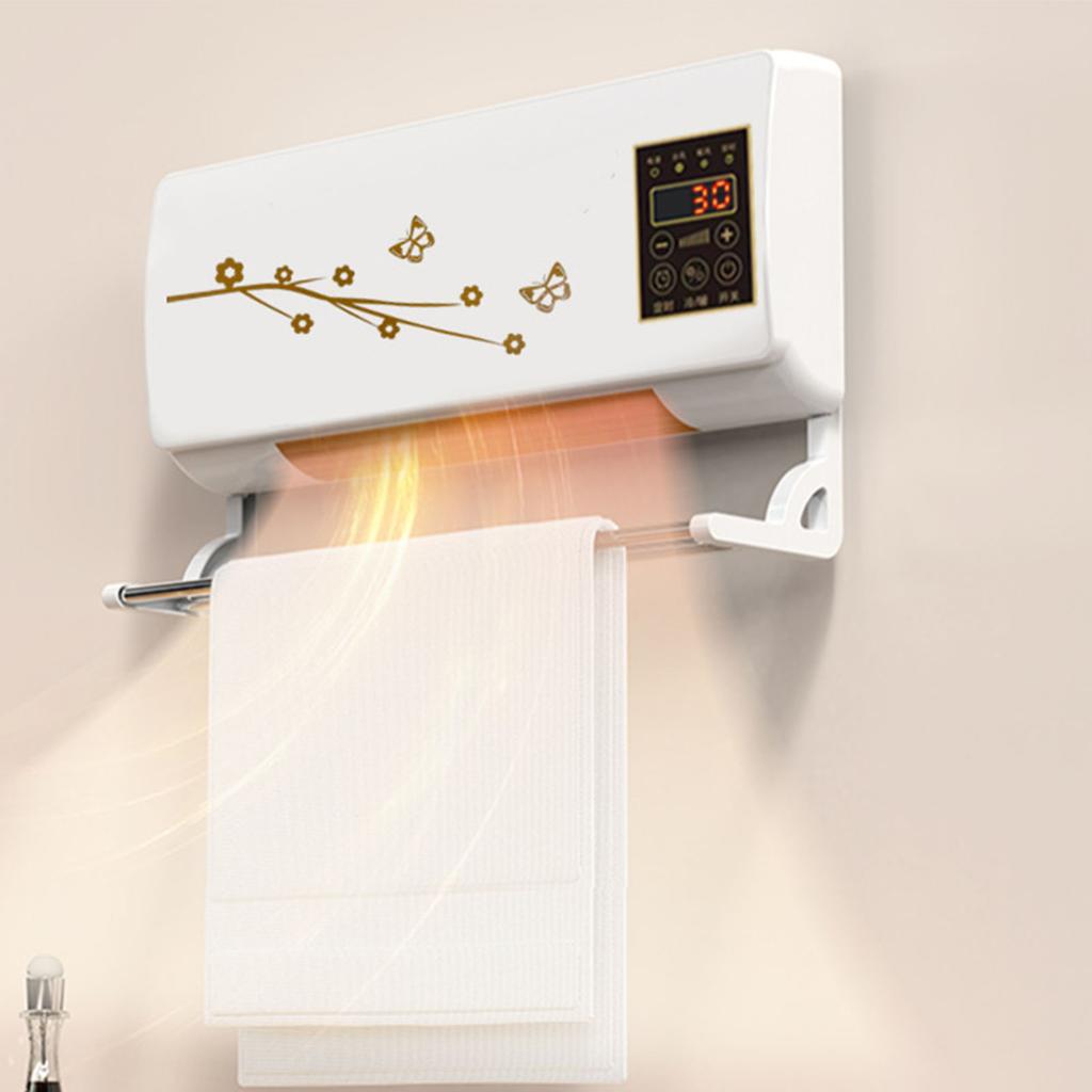 Wall Mount Electric Heater Space Heater Quick Heating Remote Control Display Low Noise Operation