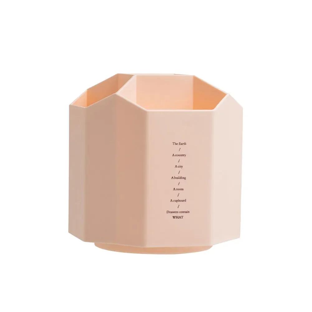 

360 ° Rotating Large Capacity Storage Box Cute Standing Pen Holder Classification Desktop Storage Rack Organizer рожевий