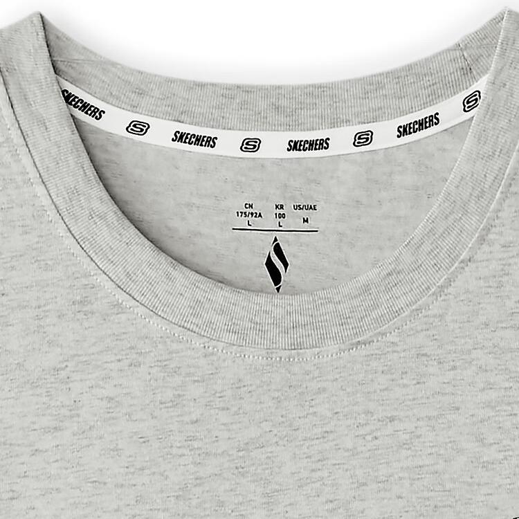 Skechers Sports Lifestyle Series Round Neck Comfortable Short Sleeve T-Shirt Unisex Tops Light-White Gray L225U130-0248
