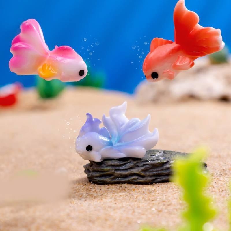 Color Toy Fish Aquarium Micro Landscape Decorative Ornament Red Purple Pink