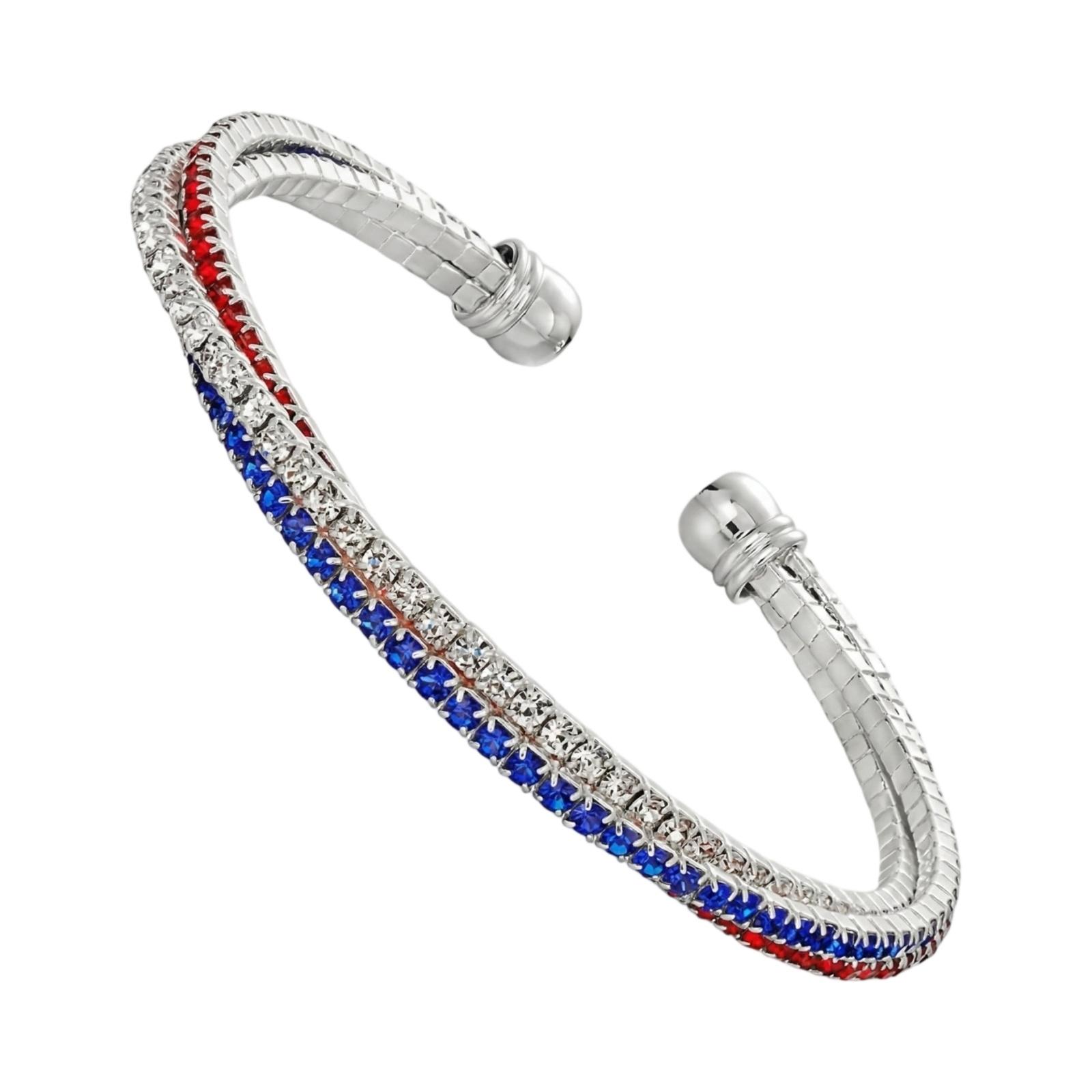 Модный и креативный браслет с аксессуарами ко Дню независимости One Size серебряный