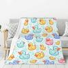 Custom Ultra-Soft Fleece Yellow Colorful Rubber Duck Pattern Throw Blanket Warm Flannel Blankets for Bed Home Couch Quilt