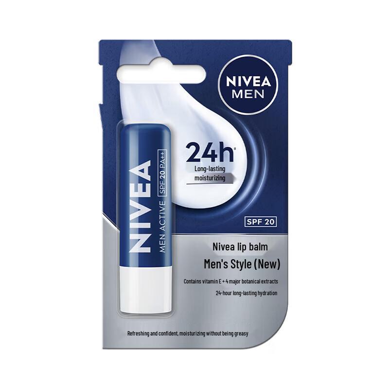 NIVEA Men Hydrating Lip Balm, Fragrance-Free (2-Pack)