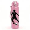 1PC Soccer Football Player 750ml Color Plastic Sports Water Bottle Leakproof Flip Straw Lid Suitable for Sports Office Home Use