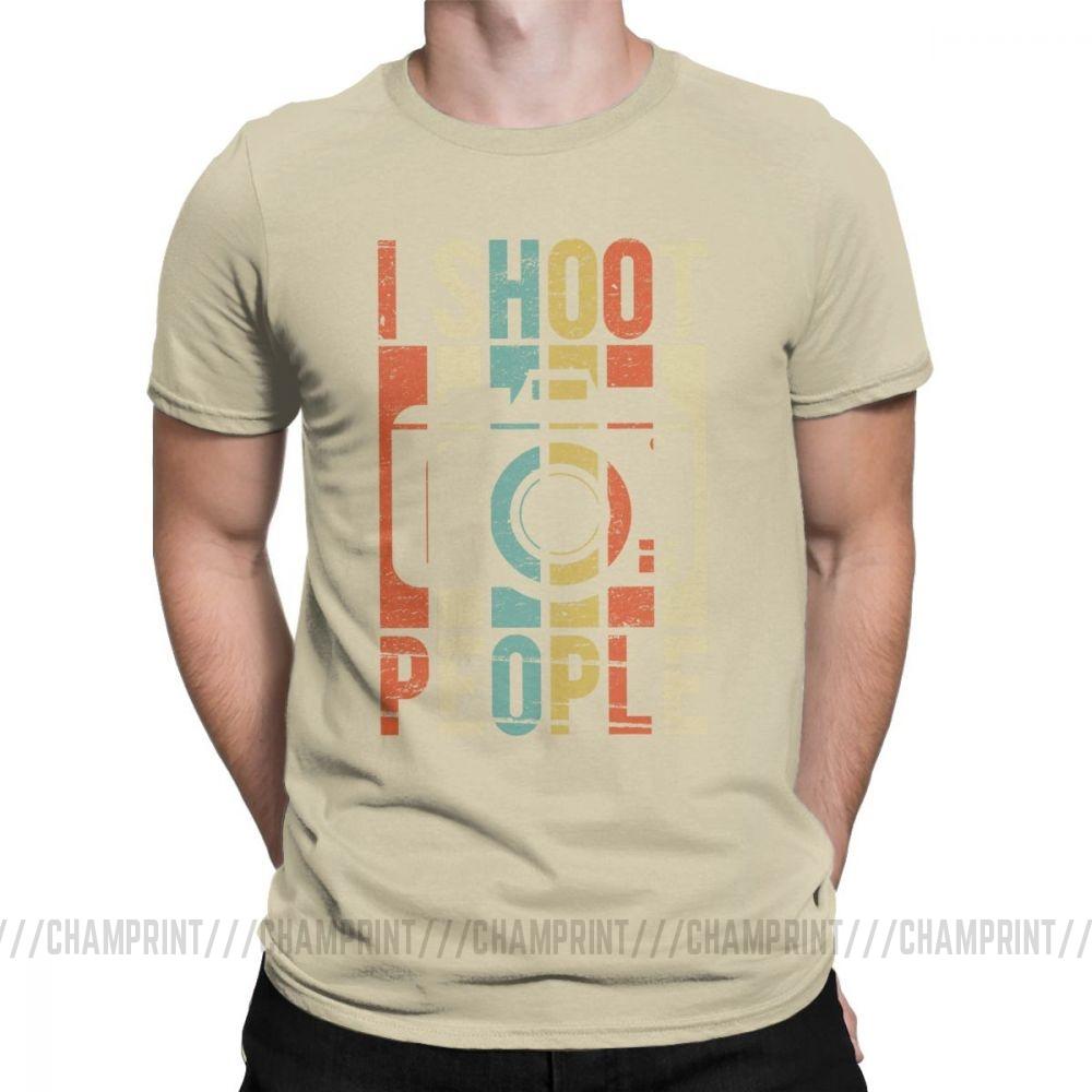 Men S Vintage Shoot People Photographer T Shirt Novelty 100 Cotton Tee Shirt Short Sleeve T