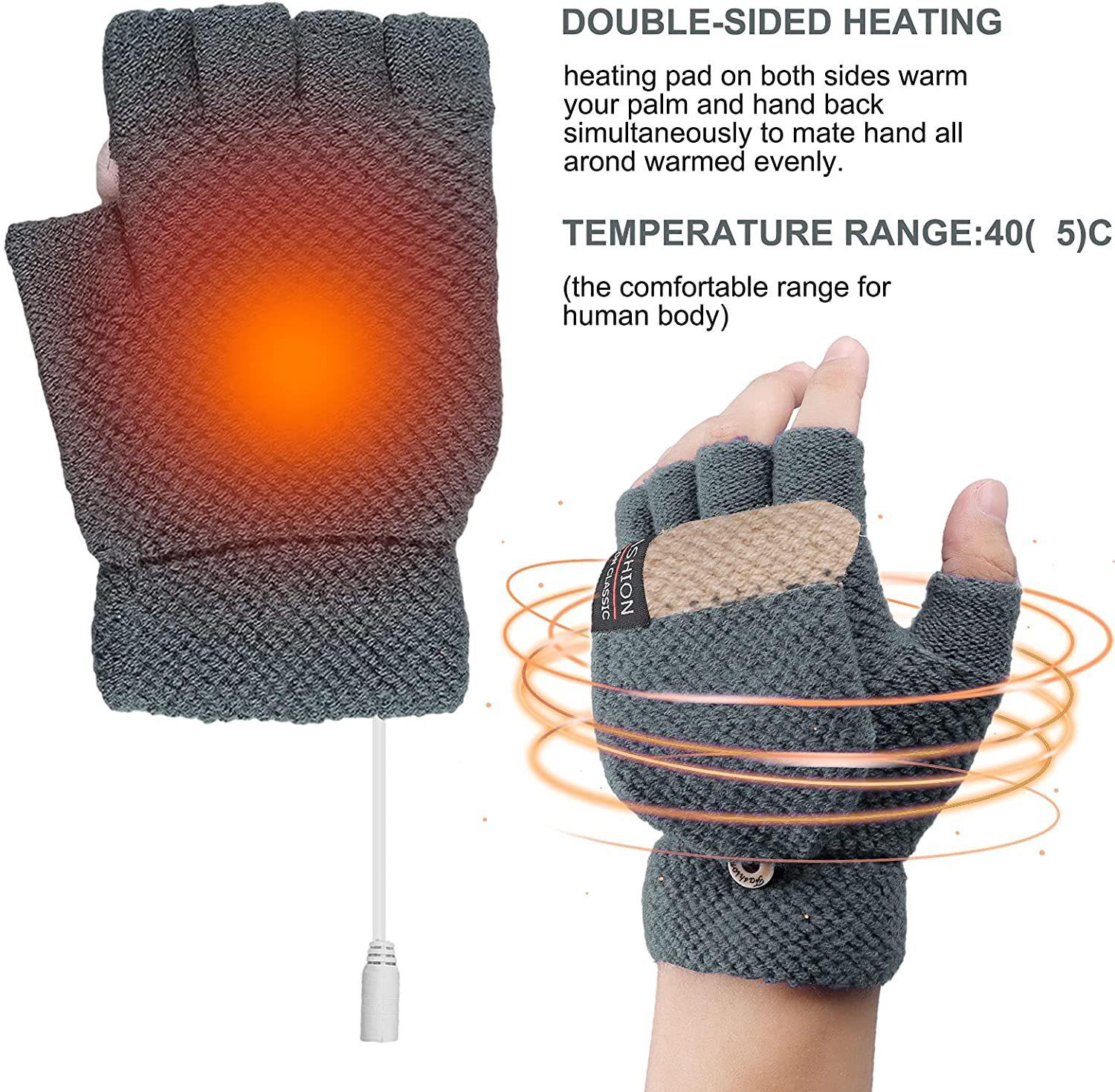 

2024 НОВЫЕ теплые раскладные перчатки USB двусторонние универсальные перчатки с подогревом для мужчин и женщин теплая шапка с подогревом зимние изолирующие перчатки многократного использования