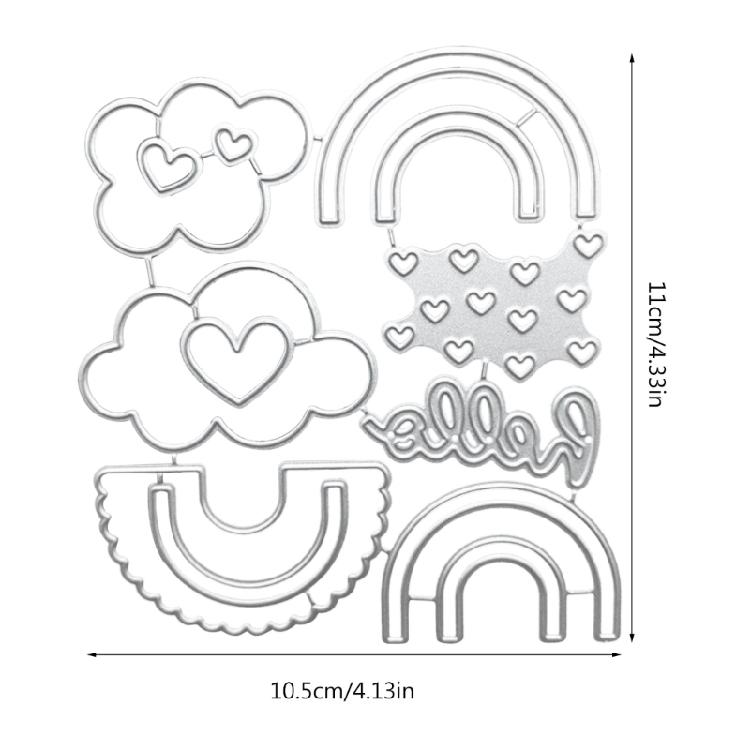 Carbon Steel Cutting Dies Loves Heart Rainbows Metal Die Cuts Stencils Template