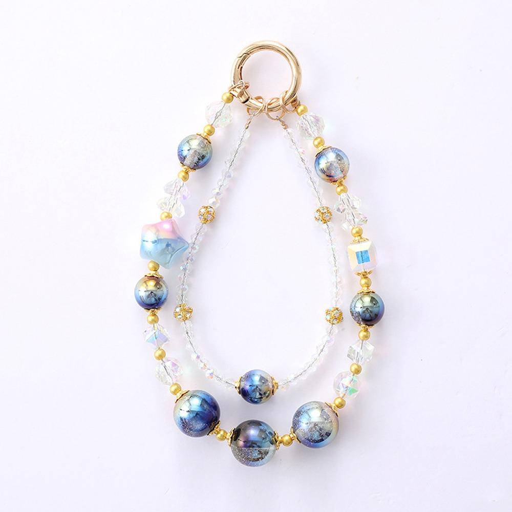 Bag Pendant Mobile Phone Keychain Strap Colorful Beads Phone Hanging Rope  Phone Case Accessories