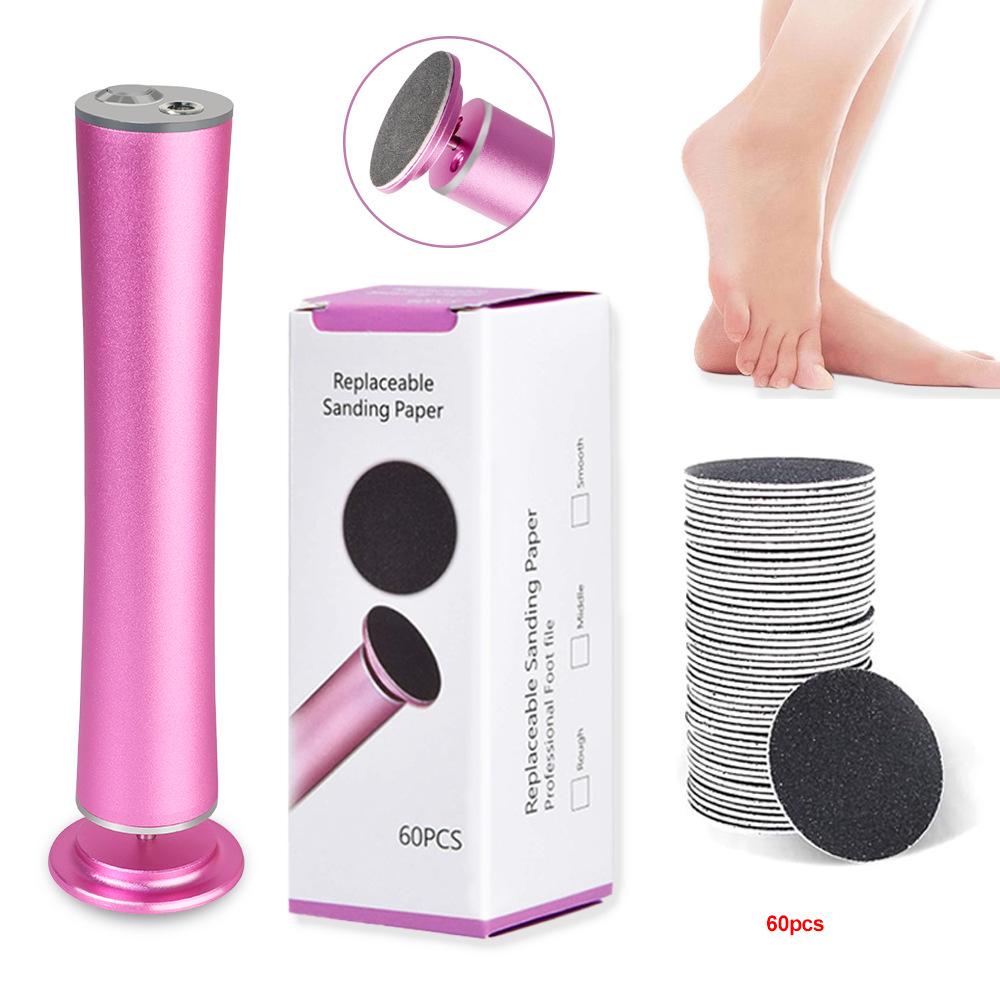 

Перезаряжаемая электрическая пилка для ног, эксфолиатор, средство для удаления мозолей и инструмент для педикюра US Plug фиолетовый