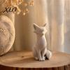 Matte Finish Art Pieces 3D Printed Minimalist Fox Sculpture, Elegant Figurine, Modern Texture Sculptures Desktop Ornament for Living Room Entryway