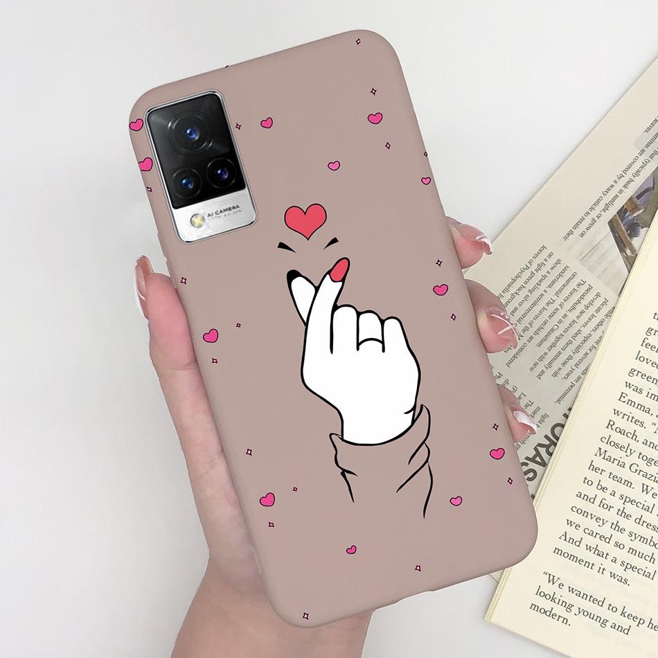 For Vivo V21 Case V2066 V2050 Soft Silicone Cute Painted Cover For Vivo V21E V 21 4g 5g Phone Cases Shockproof Bumper Slim Funda