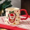 Christmas Ceramic Cup with Handle High End Coffee Cup Household Cartoon Light Luxury High Quality Mug