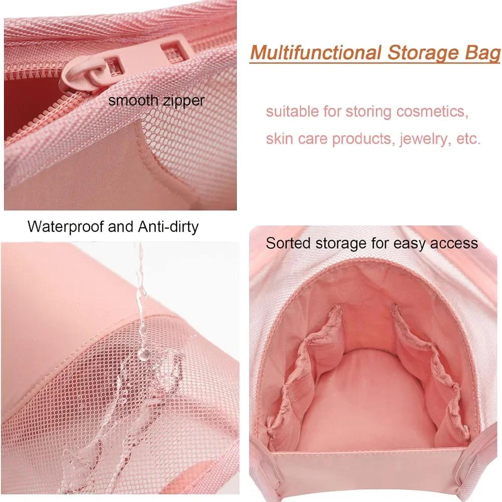 1 Pc Stand Cosmetic Bag for Women Clear Zipper Makeup Bag Travel Female Makeup Brush Holder Organizer Toiletry Bag